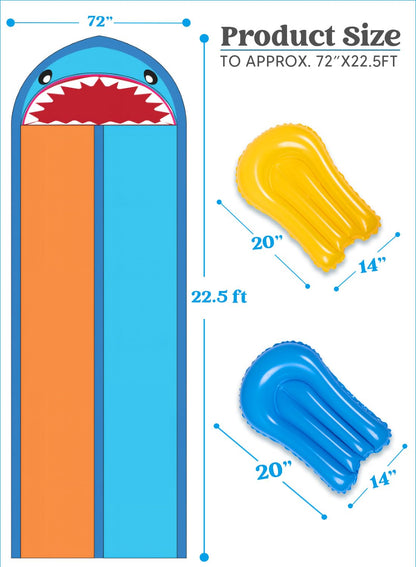 22.5ft Water Slide with Inflatable Boards