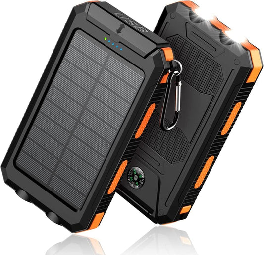 Feeke 36800mAh Solar Power Bank with Flashlight