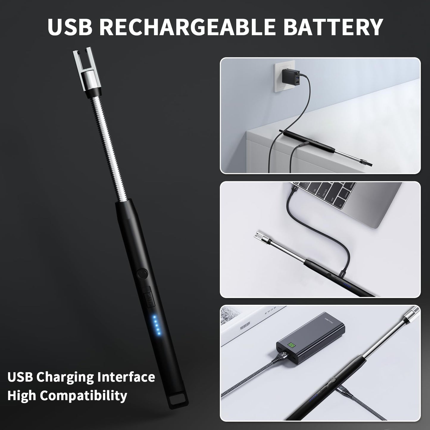 Rechargeable Electric Candle Lighter with Flexible Neck