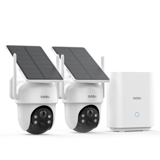 AOSU 2-Cam Solar-Powered Security Camera System