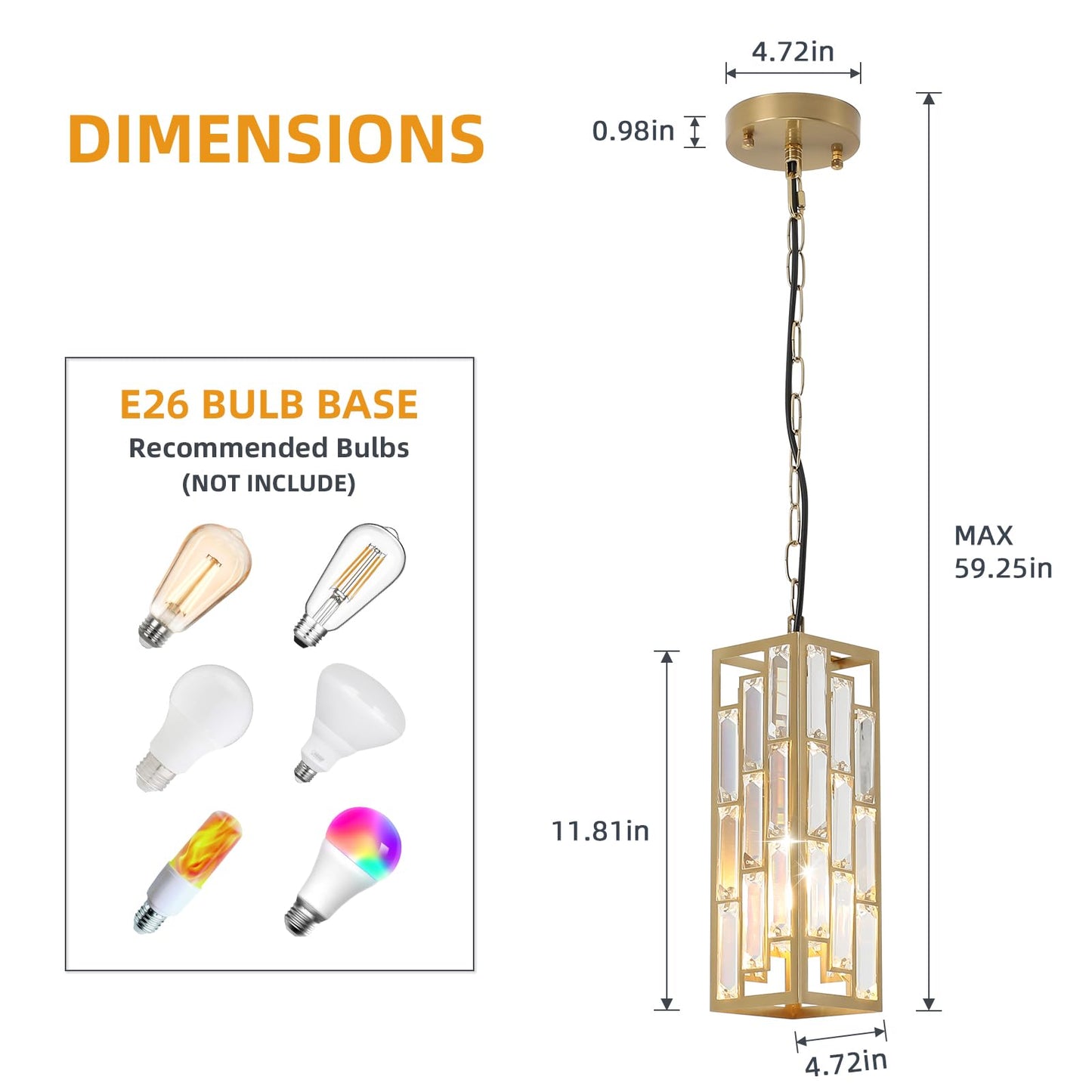 Modern Mini Gold Pendant Light for Kitchen