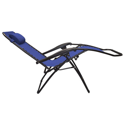 Caravan Sports Zero Gravity Outdoor Portable Folding Camping Lawn Deck Patio Pool Recliner Lounge Chair for Adults, Adjustable Headrest, Blue