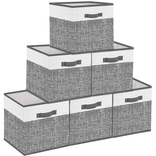 Collapsible Fabric Storage Bins - Set of 6