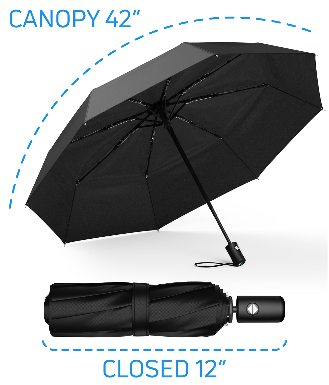 Rain-Mate Compact Windproof Travel Umbrella