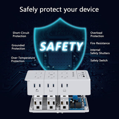 Nikleb Surge Protector with USB Ports, 3.1A