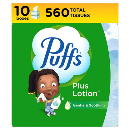 Puffs Plus Lotion Tissues 10 Cube Pack