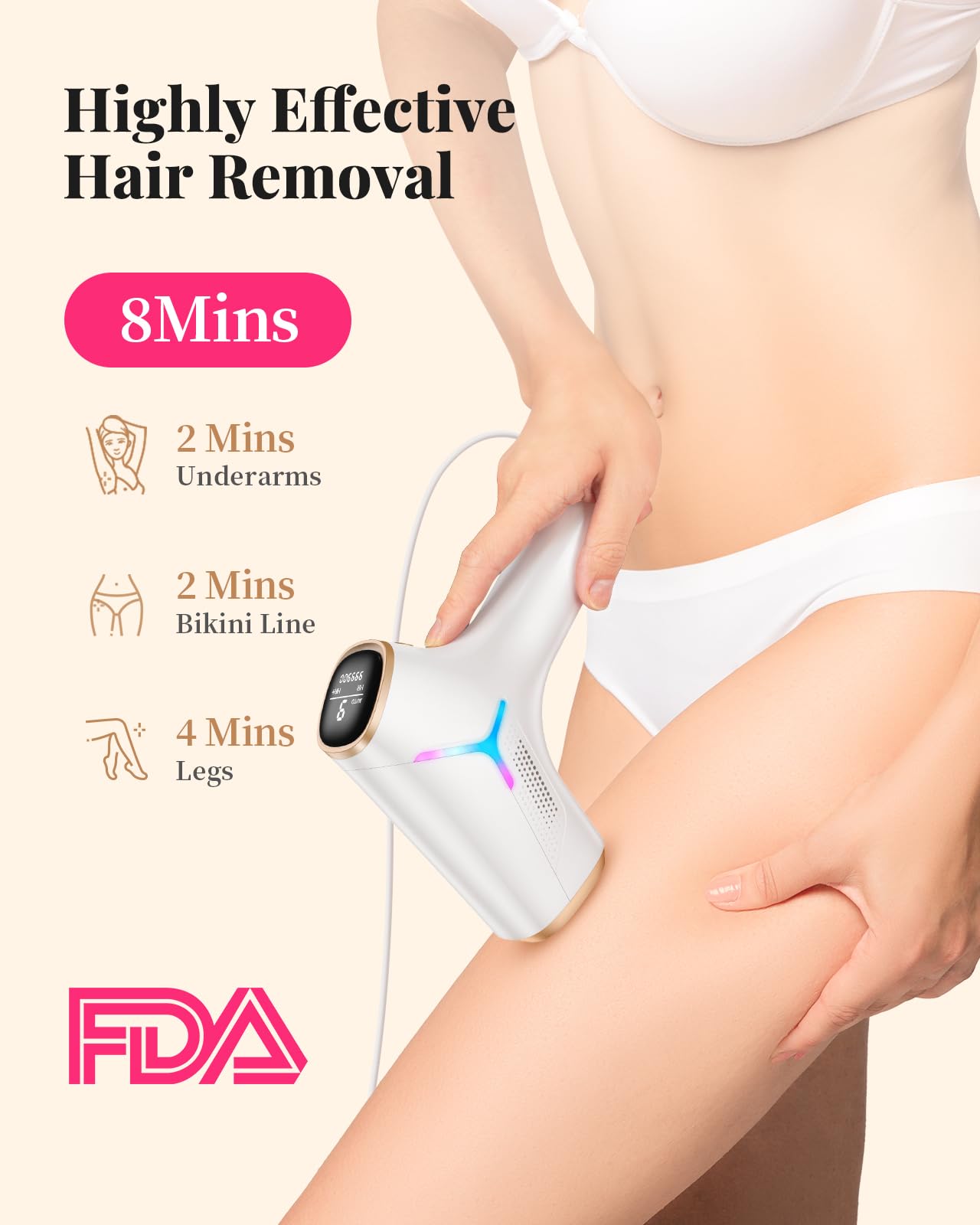 LYSMOSKI IPL Laser Hair Removal Device for Home