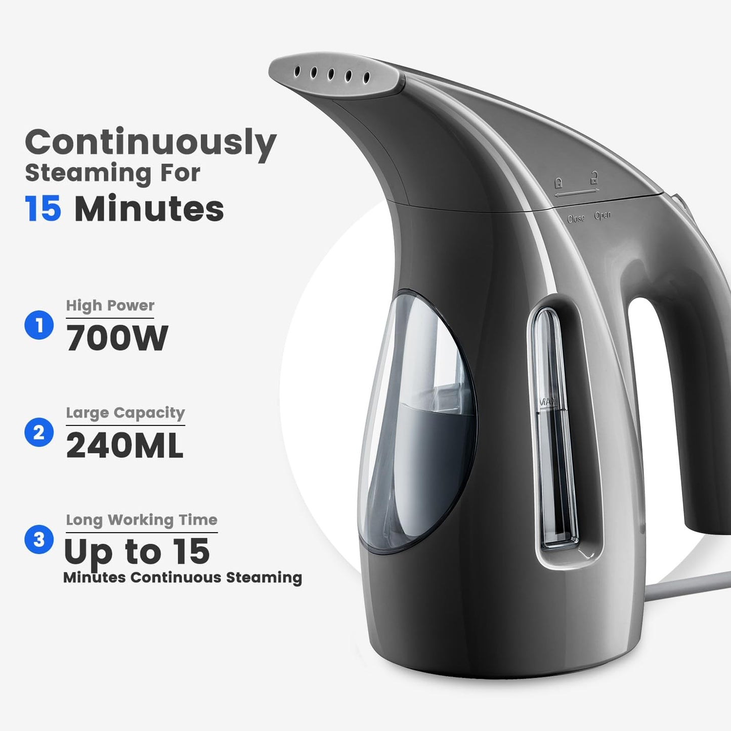 Portable Handheld Clothes Steamer 240ml 700W