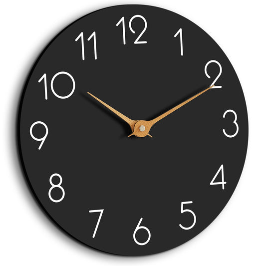 cicininc 14 Inch Wall Clock - Black Wall Clocks Battery Operated, Silent Non-Ticking Modern Wall Clocks - Big Clock for Bathroom Bedroom Living Room Kitchen Office (14")