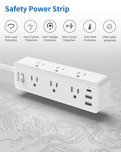 5 FT Extension Cord with 6 Outlets & USB