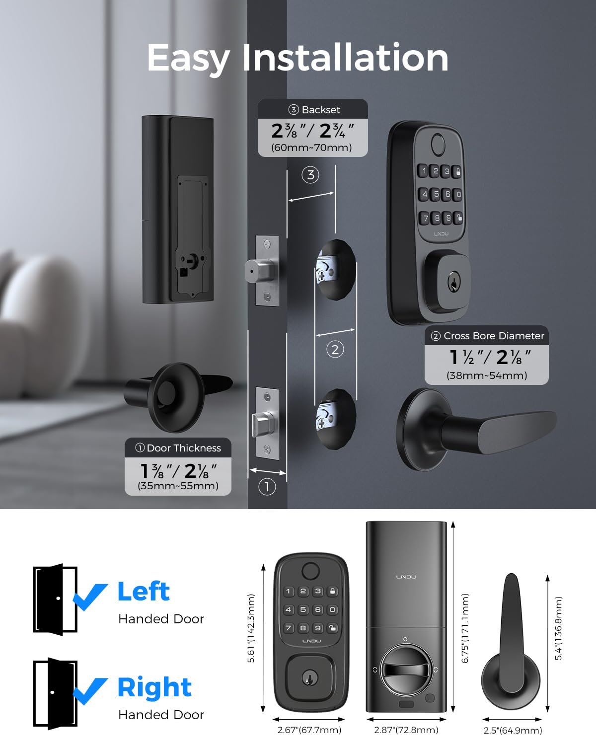 WiFi Smart Keypad Deadbolt with Fingerprint Access