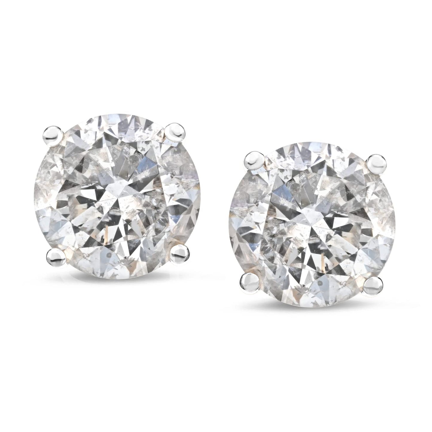 Amazon Essentials Certified 14k White Gold Diamond with Screw Back and Post Stud Earrings (1 cttw, J-K Color, I1-I2 Clarity) (previously Amazon Collection)