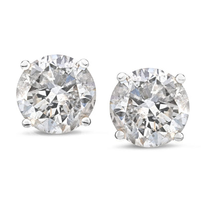 Amazon Essentials Certified 14k White Gold Diamond with Screw Back and Post Stud Earrings (1 cttw, J-K Color, I1-I2 Clarity) (previously Amazon Collection)