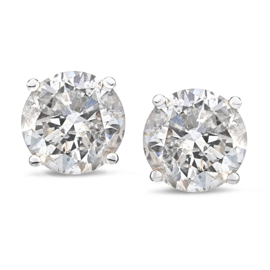 Amazon Essentials Certified 14k White Gold Diamond with Screw Back and Post Stud Earrings (1 cttw, J-K Color, I1-I2 Clarity) (previously Amazon Collection)