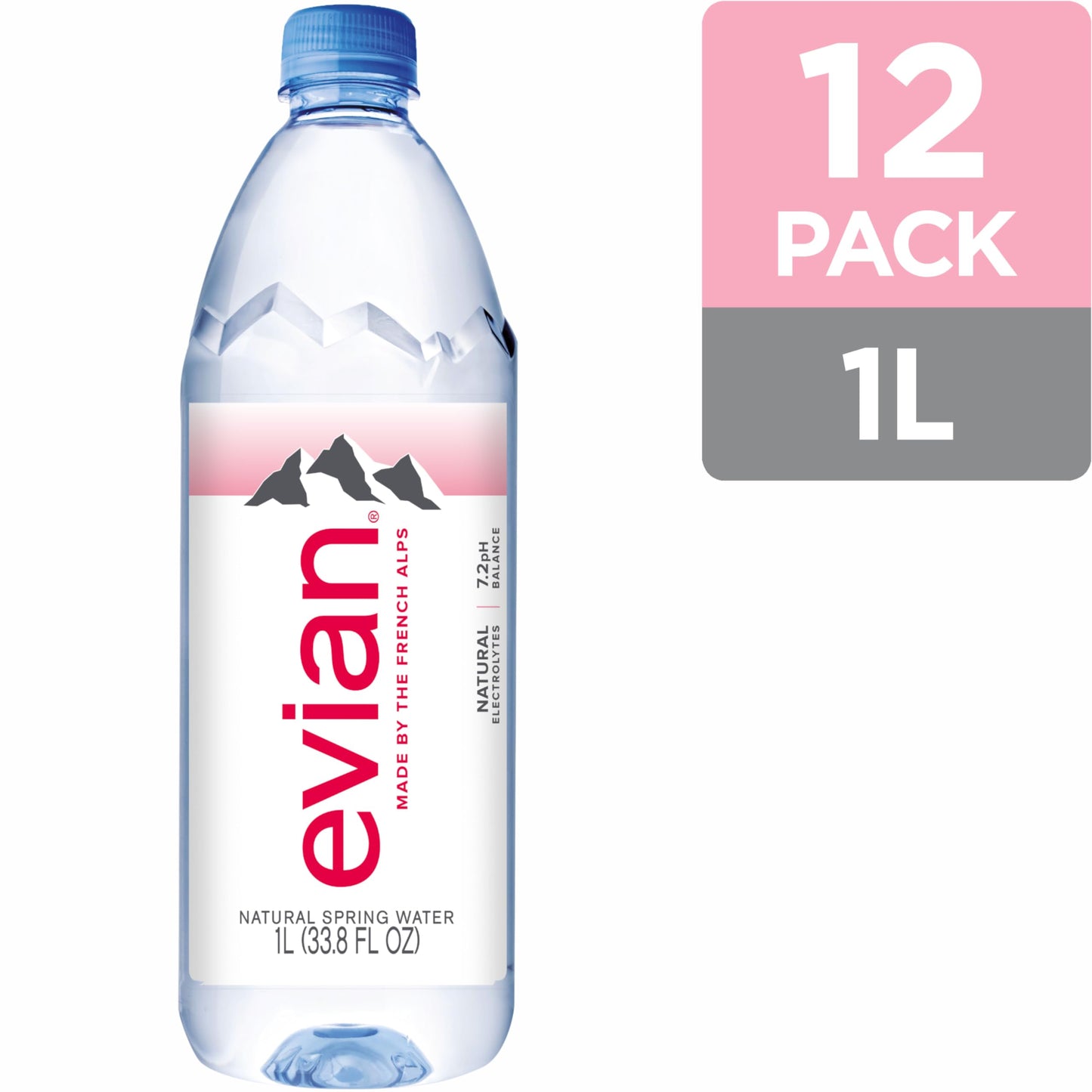 Evian Spring Water 1L Bottle, 12 Pack