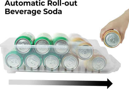 Soda Can Organizer for Refrigerator Storage 2-Pack