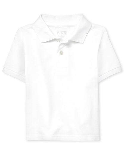 The Children's Place Baby Boys and Toddler Boys Short Sleeve Pique Polo, White, 18-24 MONTHS