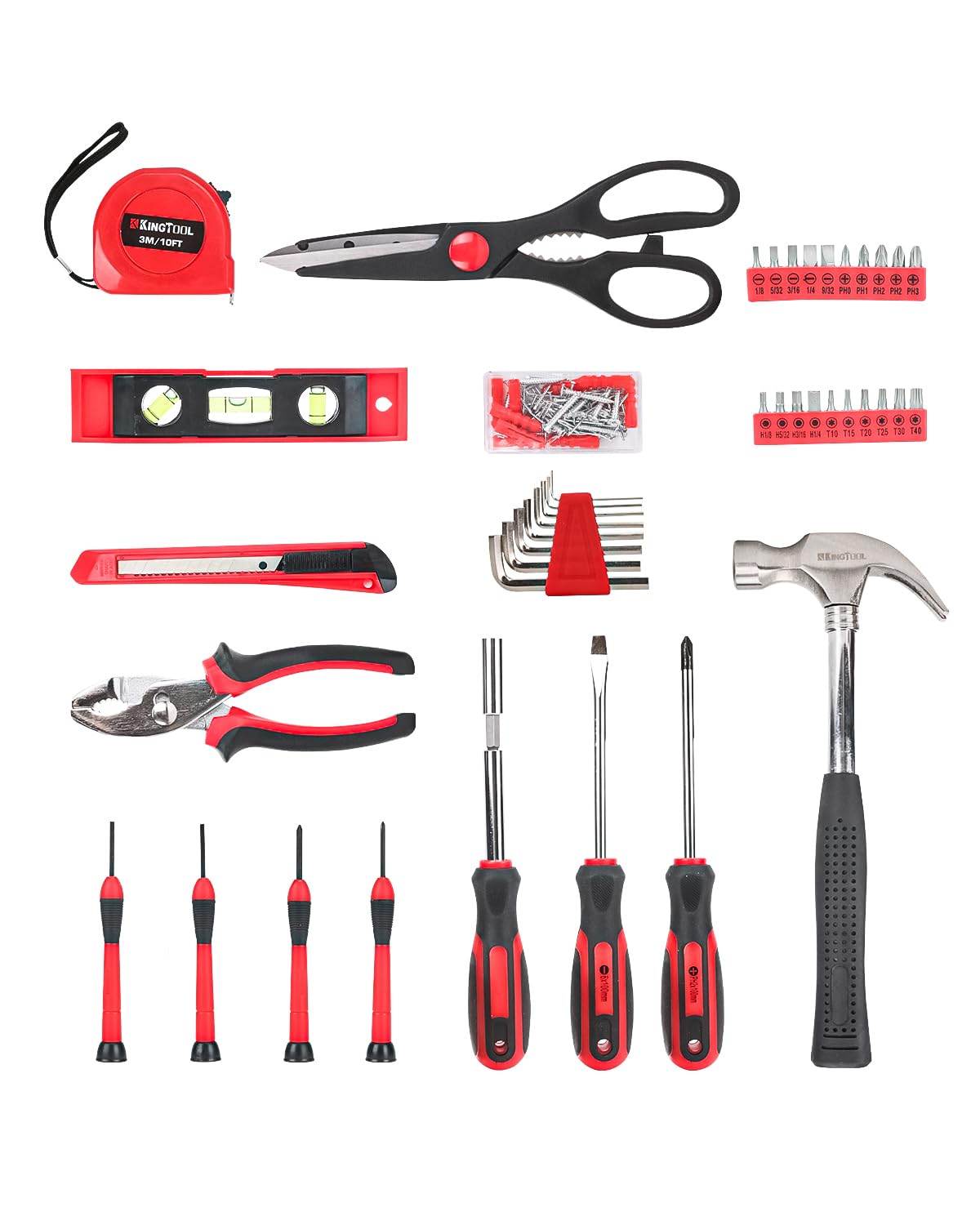 KingTool Home Repair Tool Kit - 149 Pieces Basic Home Repair Tool Set, General Mechanic Tool Set, General Household Tool Kit with Plastic Toolbox, Perfect for Homeowner, Office & College Repairs