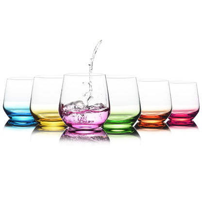 BACLIFE Set of 6 Stemless Wine Glasses