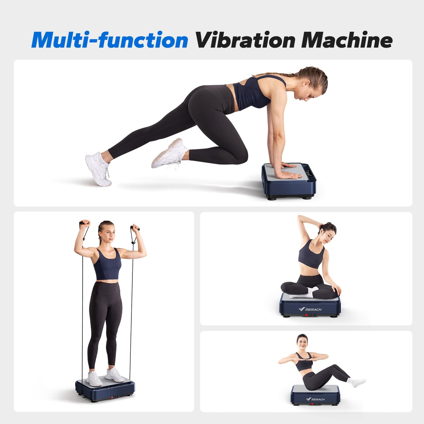 MERACH Full Body Vibration Plate with Ropes
