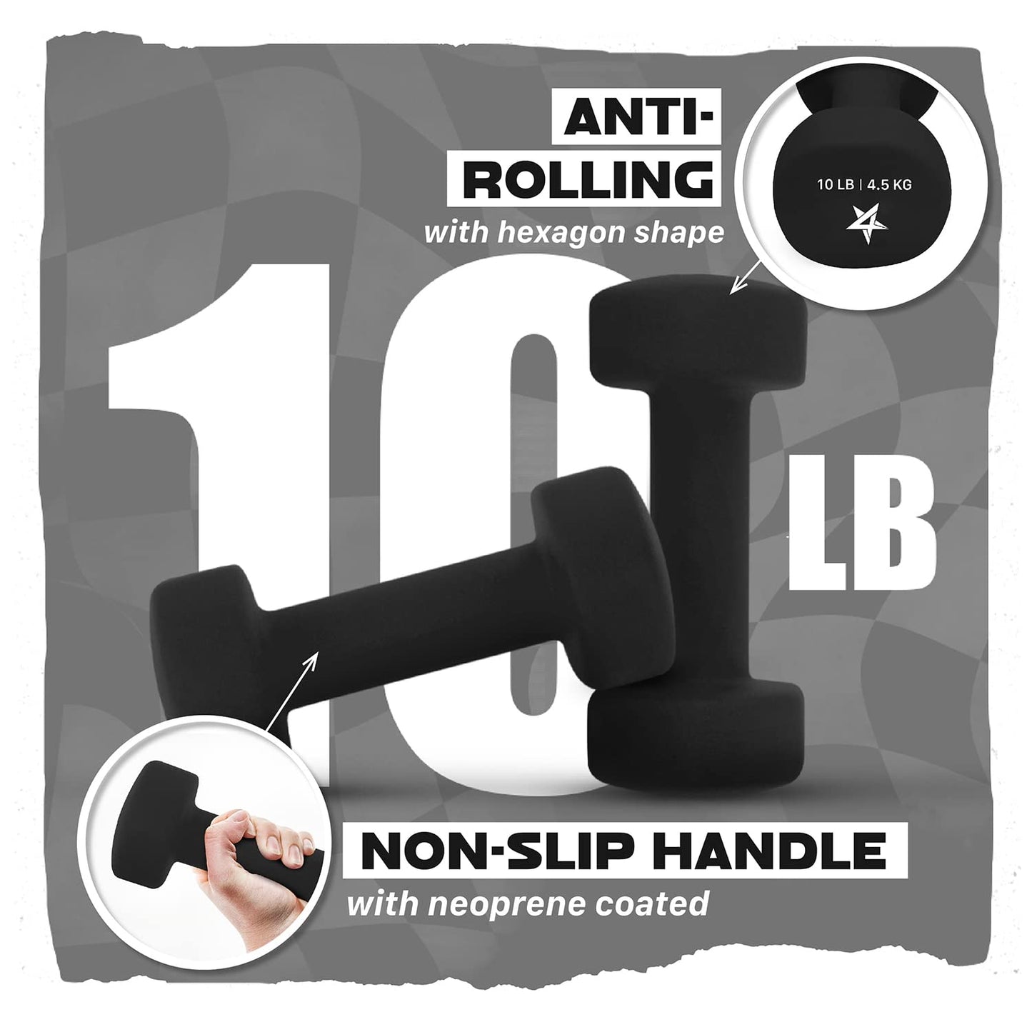 Yes4All 20 lbs Non-Slip Neoprene Dumbbells Pair