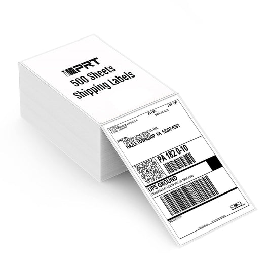 iDPRT Shipping Labels - 4×6 Thermal Direct Shipping Label, Fan-Fold Labels, Thermal Shipping Label for Label Printer, 500 Labels Per Stack, Address Blank Labels for Office, Strong Adhesive Labels