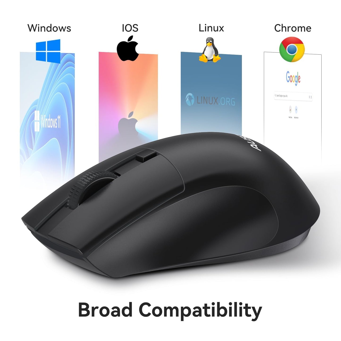 AUSDOM Wireless Mouse with USB Receiver, 1600 DPI