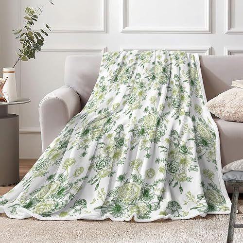 Flannel Floral Throw Blanket All Season