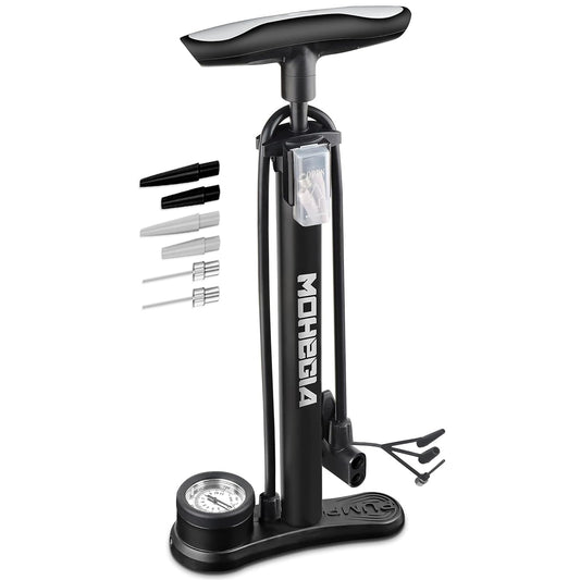 MOHEGIA Bike Floor Pump with Gauge, 160 PSI