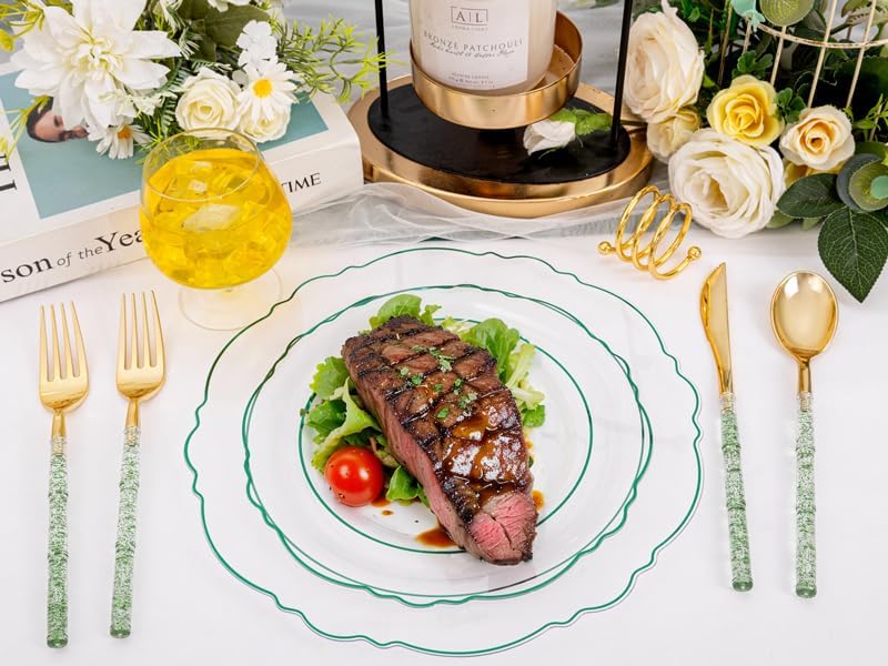 150 Pack Disposable Plates with Cutlery Set