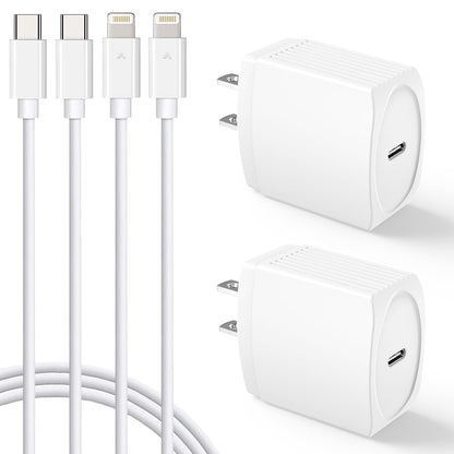 2 Pack USB C Fast Charger with 10FT Cable