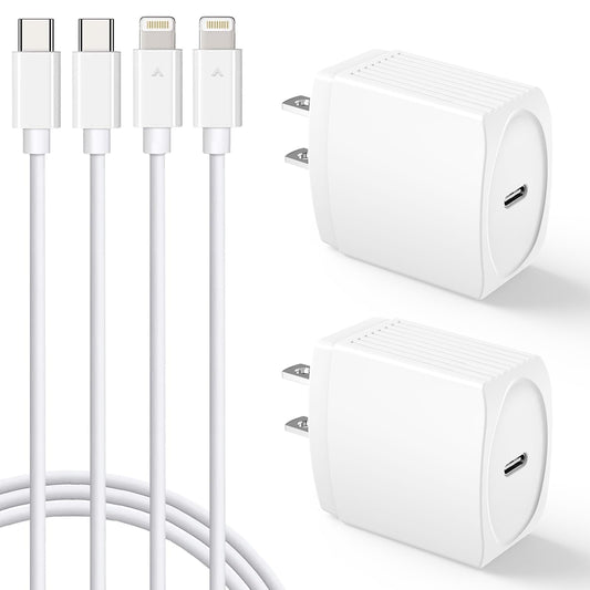 2 Pack USB C Fast Charger with 10FT Cable