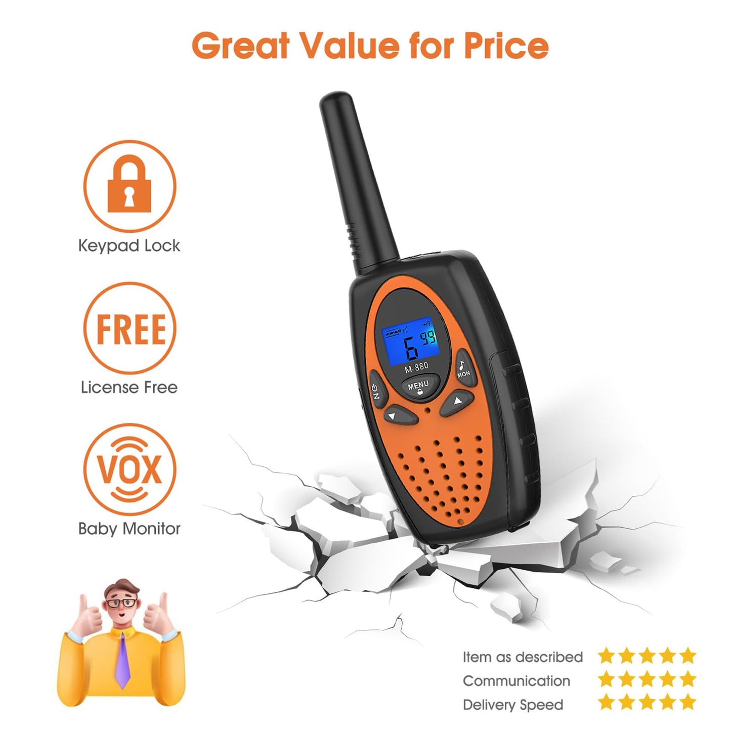 Topsung Walkie Talkies Long Range Two Way Radio