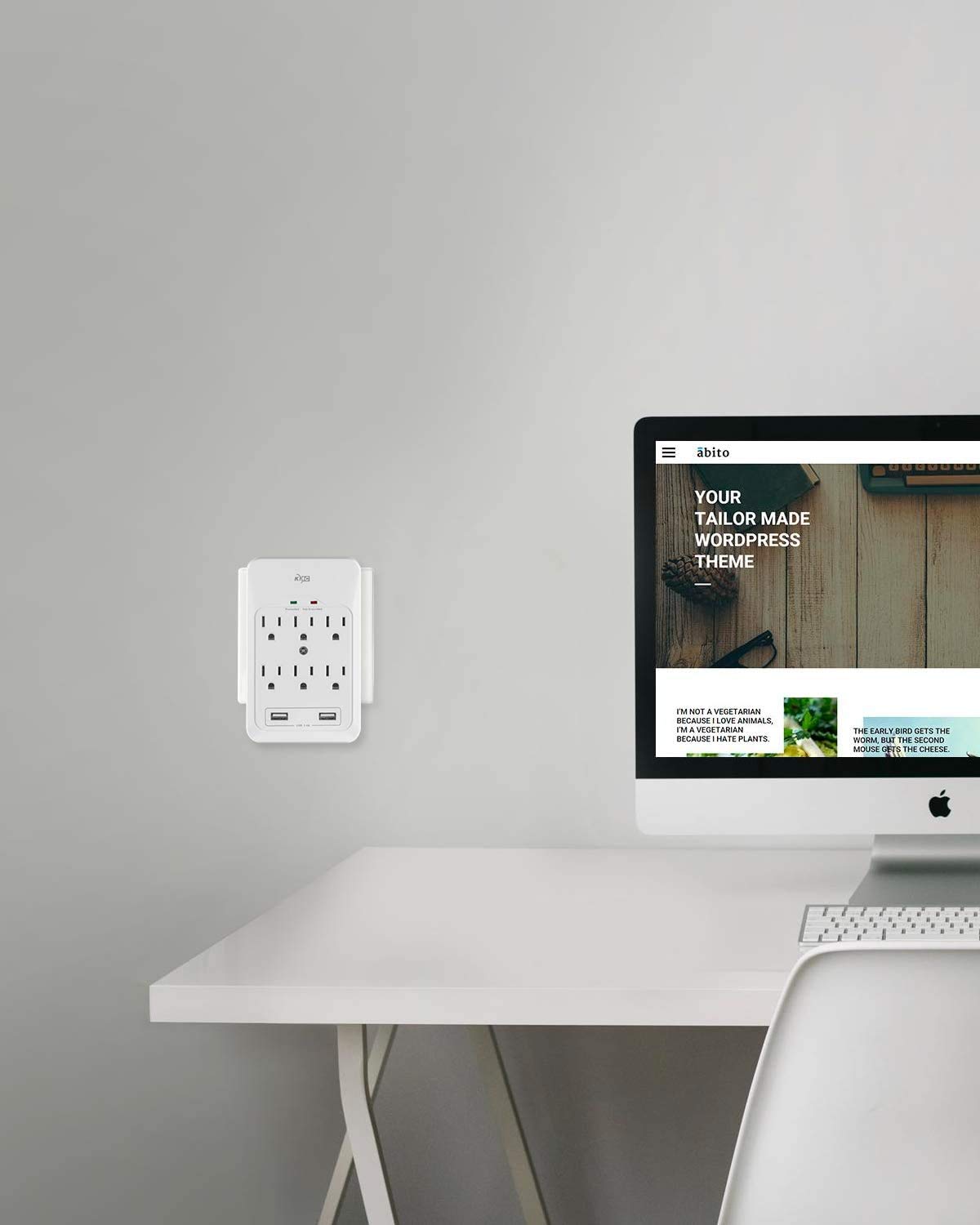 KMC 6-Outlet Surge Protector with USB Ports