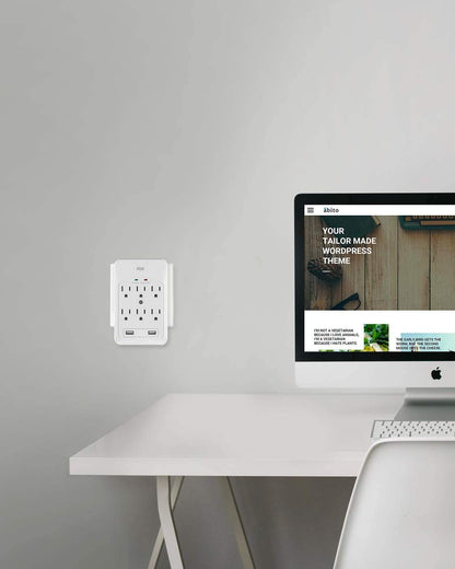 KMC 6-Outlet Surge Protector with USB Ports