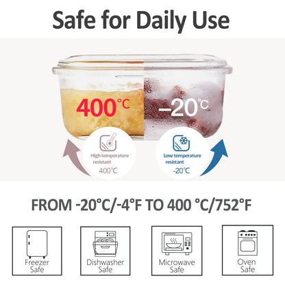 6-Pack Glass Food Storage Containers with Lids