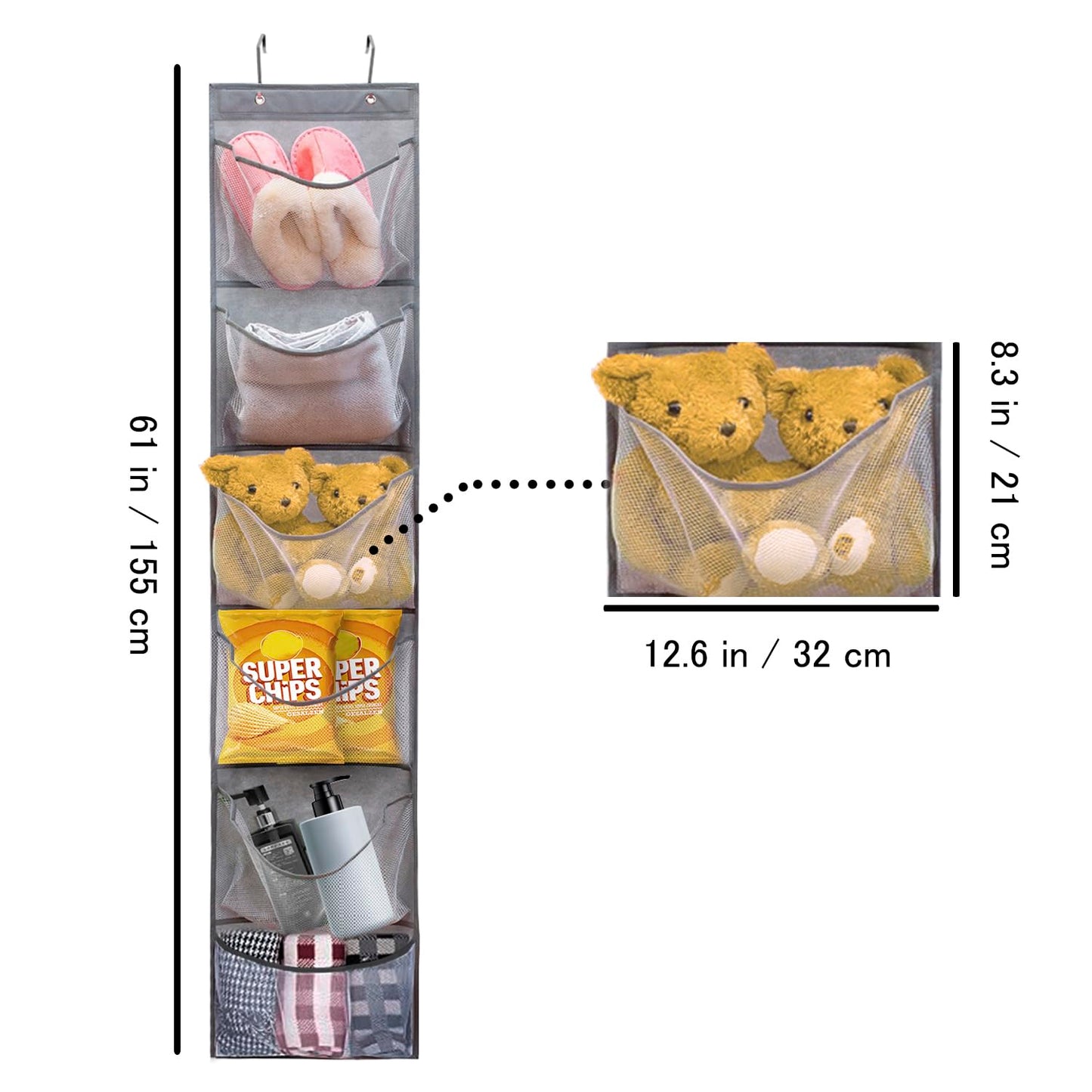 Over-the-Door Shoe Organizer with 6 Pockets