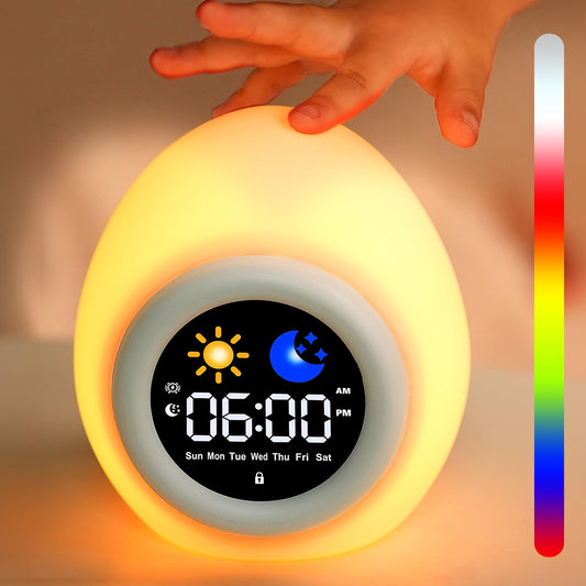 Kids Alarm Clock with Night Light & Sounds