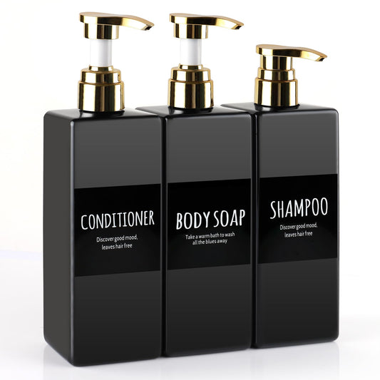 3 Pack Soap Dispensers with Gold Pumps