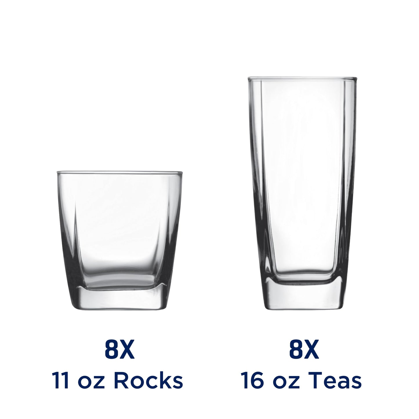 Anchor Hocking Set of 16 Clear Drinking Glasses