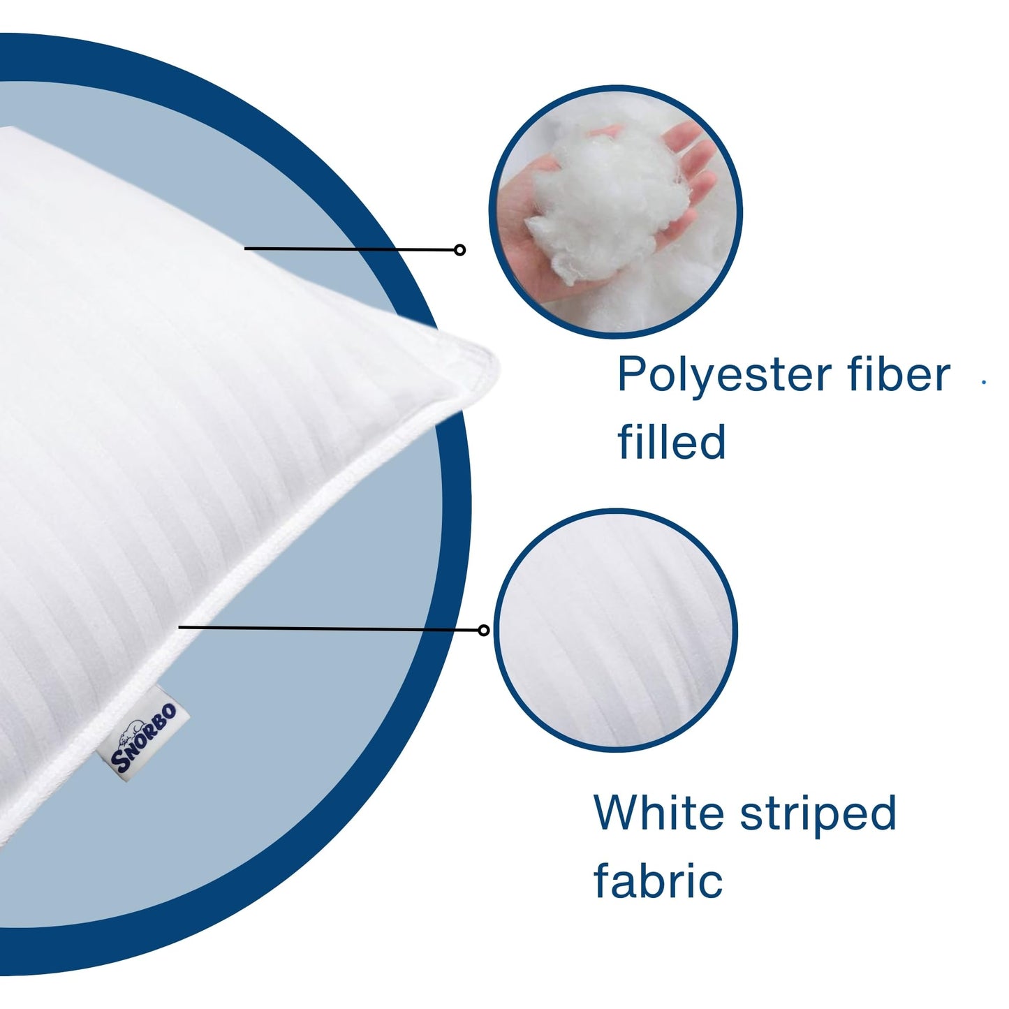2 Pack Snorbo Comfortable Queen Size Pillows