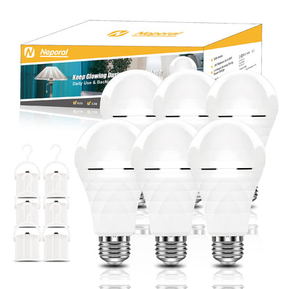 Rechargeable Emergency Light Bulbs 6-Pack LED