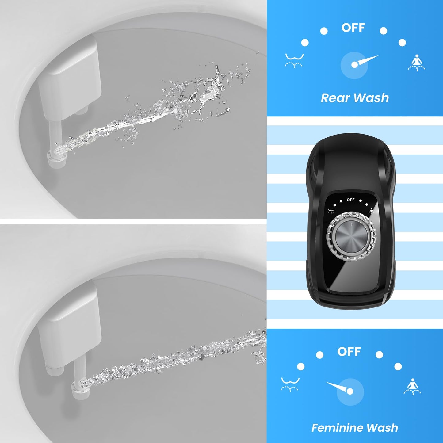 Clirass Non-Electric Bidet Attachment with Dual Nozzles