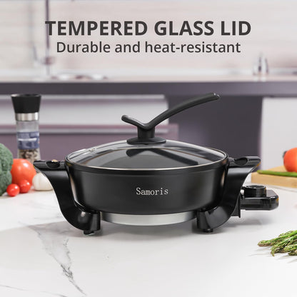 3 Quart Electric Skillet with Tempered Glass Lid