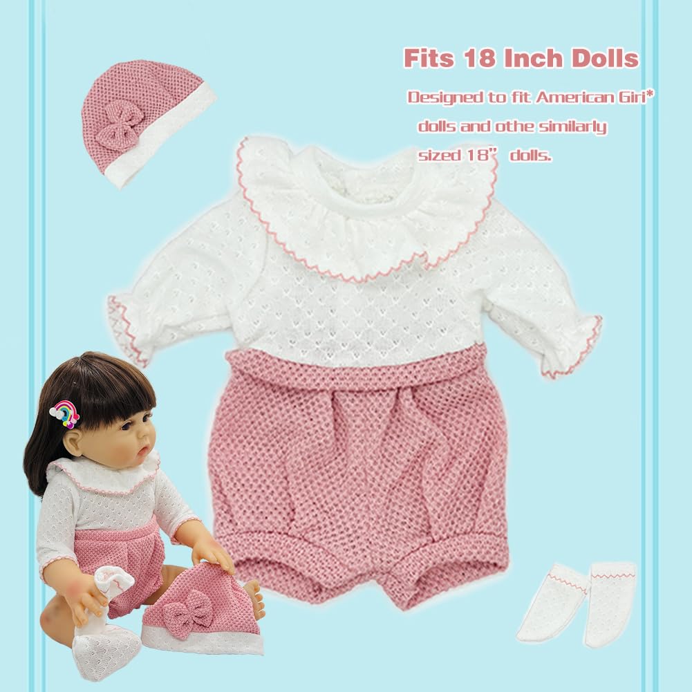 18 Inch Reborn Baby Doll Clothes Set - Pink