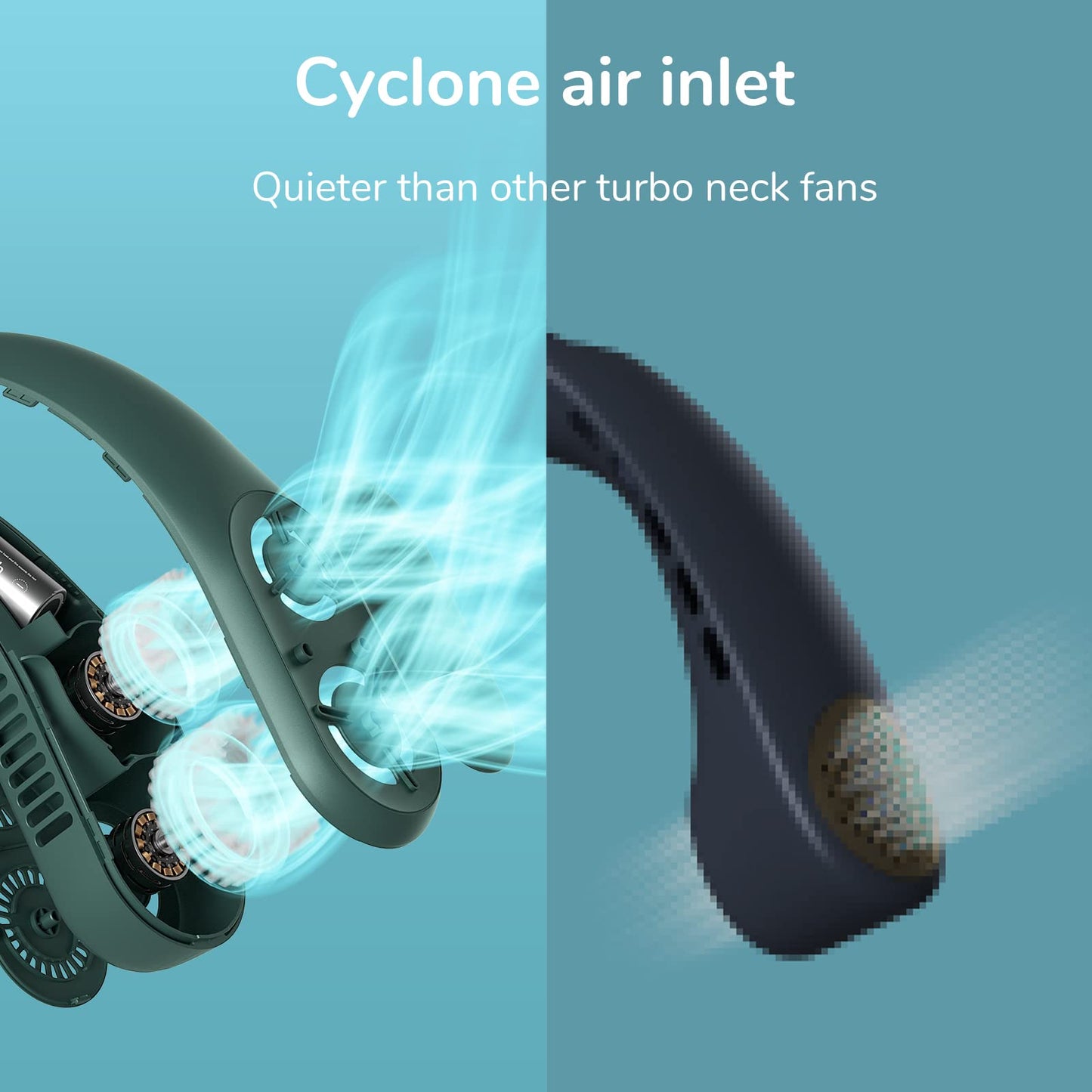 JISULIFE Bladeless Neck Fan, Portable & Rechargeable