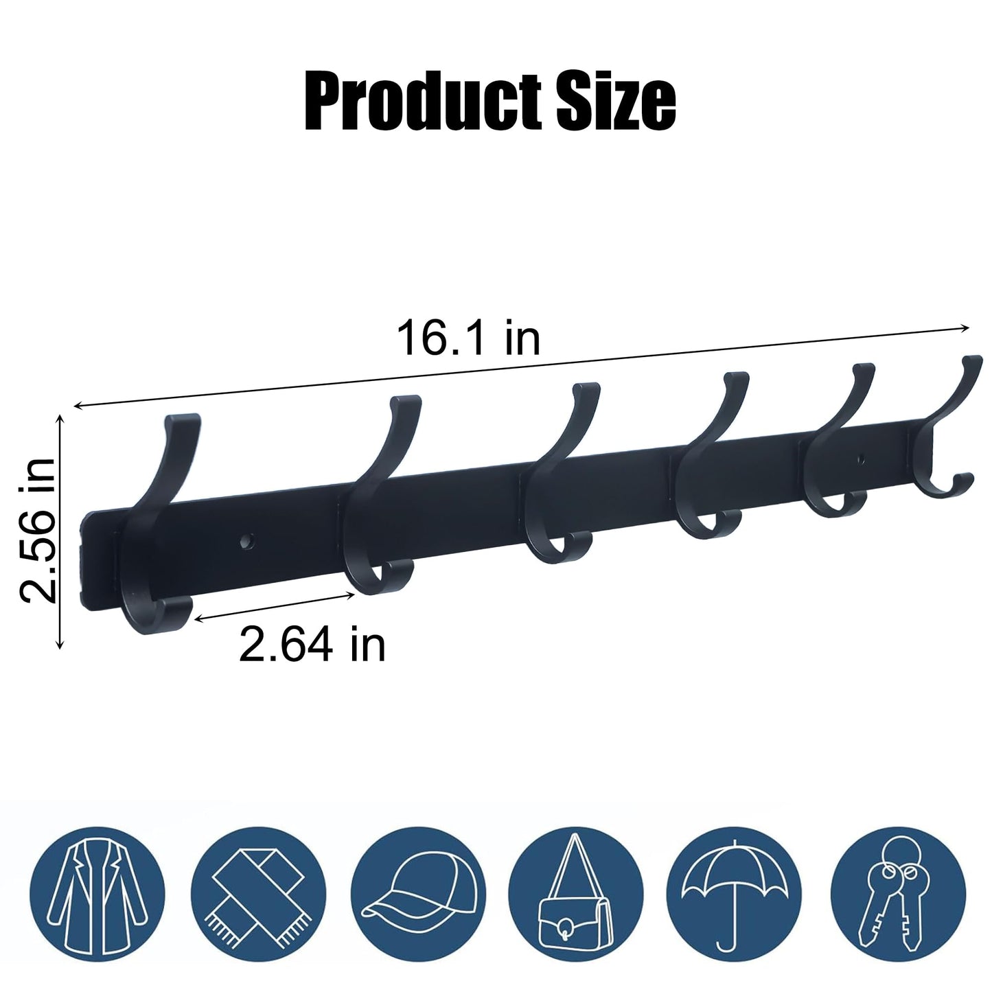Wall Mount Coat Rack with Hooks by Lofekea