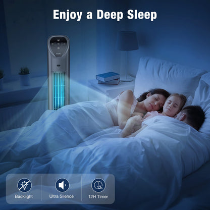 VCK Tower Fan, 80° Oscillating Fans with Remote, 36'' Quiet Cooling Fan,Adjustable 3 Speeds,4 Mode,12H Timer, LED Display with Auto Off,Standing Bladeless Floor Fan for Bedroom Home Office