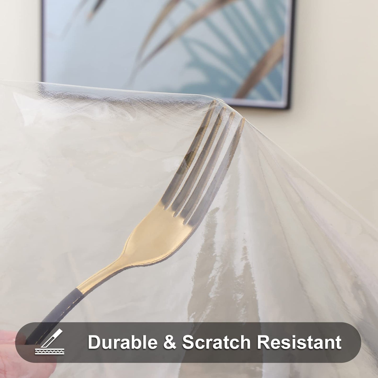 smiry Clear Plastic Table Cloth 60x84 Inch, Waterproof Vinyl Rectangle Tablecloth Protector, Oil Spill Proof Wipeable Transparent Tablecloths Cover for Dining, Picnic, Camping, Outdoor