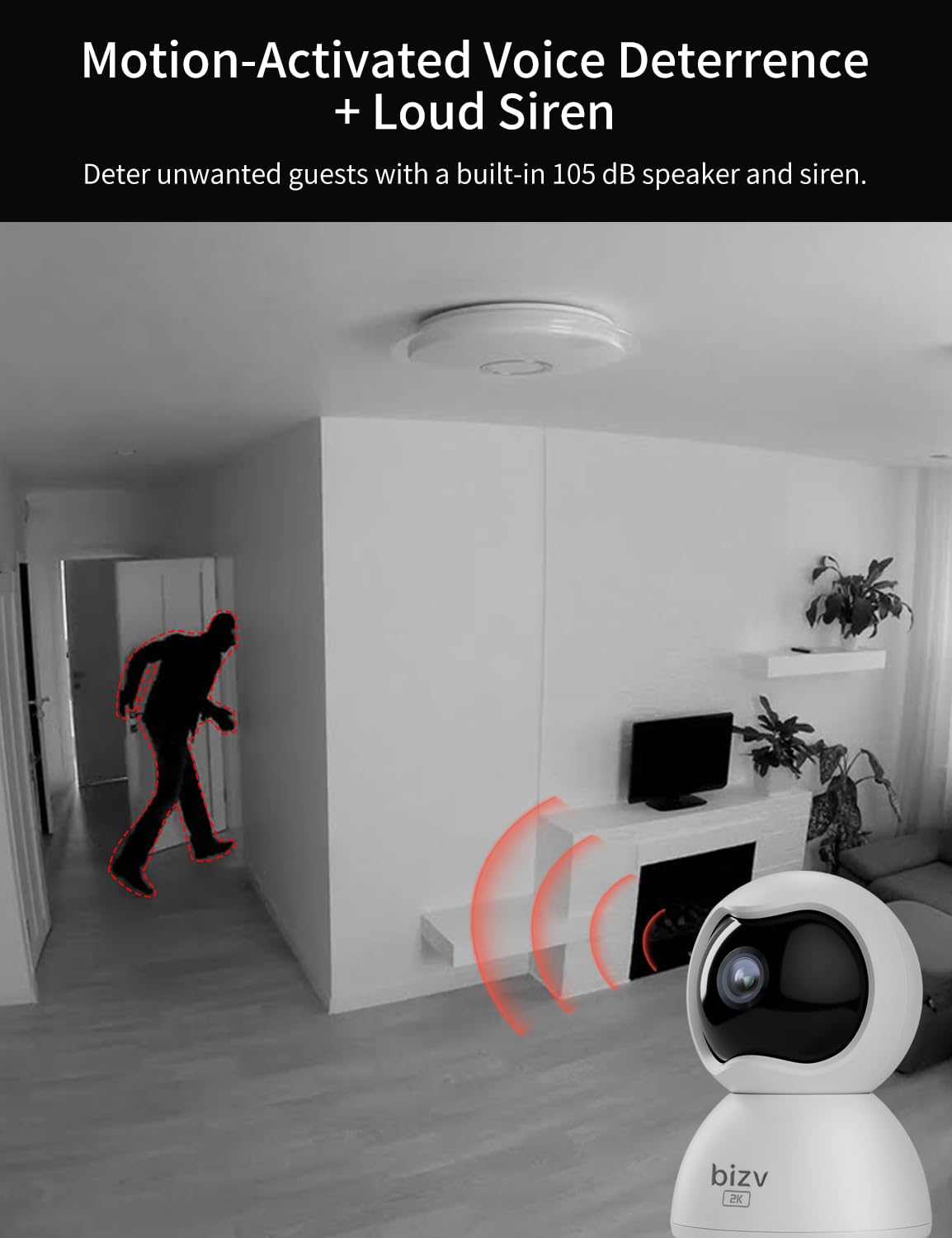 2K HD Pan/Tilt Indoor Security Camera with Audio
